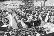 Inside a shoe factory