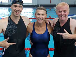 Chris Evans, Jonny Saunders and Sharron Davies