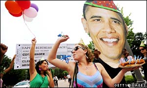 Barack Obama birthday rally