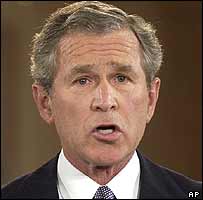 O presidente dos Estados Unidos, George W. Bush, em coletiva nesta terça-feira