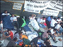 اعتصاب کنندگان افغان 