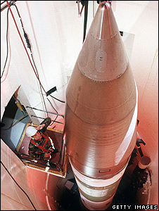 US Minuteman III long-range missile in North Dakota silo, 20 Mar 98