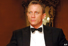 British actor Daniel Craig, playing the role of James Bond