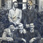 (L to R) Norman Beattie, Robert Bell, Gerald Maquinn, Robert Loughran aGeorge Grown. All members of the Hillman United Football Club