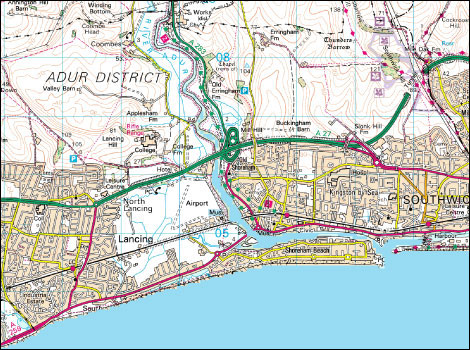 An image of the coastline of Sussex at Shoreham