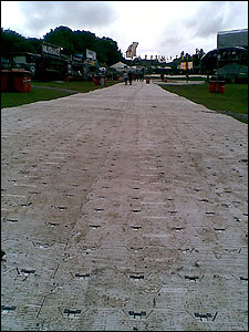 A roadway at a festival