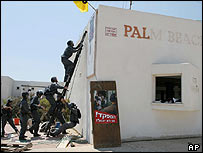 O hotel Palm Beach, na Faixa de Gaza 