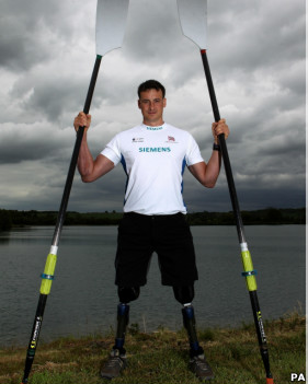 Nick Beighton with oars