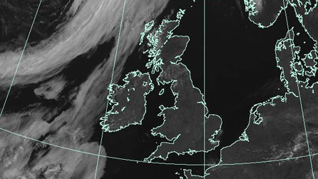 Satellite view of the UK