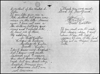 Carta escrita por Fidel Castro