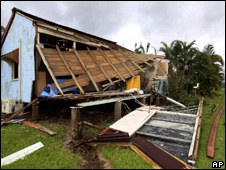 Destroyed house in Tully, Queensland on 3 Feb 2011
