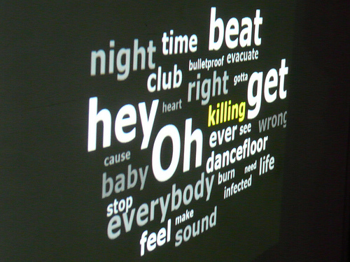 A Wordle of chart lyrics