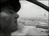 Glider pilot in cockpit