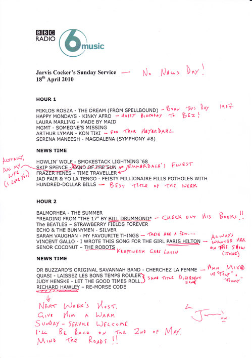 April 18th tracklist