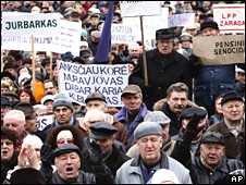 Lithuanian protest over economy