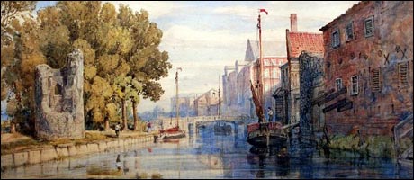 River at Carrow by John Joseph Cotman (detail)