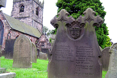 The Wardles' grave in Cheddleton churchyard 