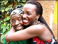 Mama Sania being hugged by Odette