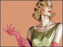 Silk dress as modelled at the fashion exhibition