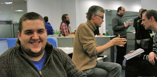 Tom Morris and other participants at the end of the hackday