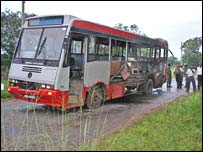 The bus after the blast (Photo Athula Bandara)