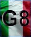 Italian flag with G8