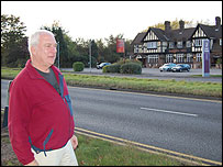 Roger looks out to where the 'accident' took place