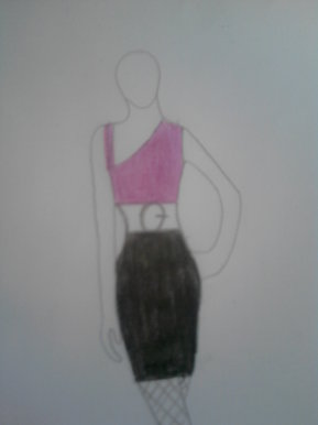 Pink and black dress