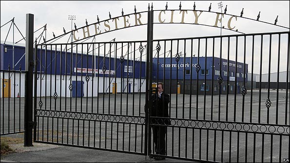 The gates are closed at the Deva Stadium