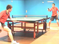 Fatlum playing table tennis