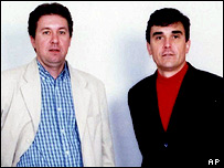 Os jornalistas franceses Christian Chesnot e Georges Malbrunot