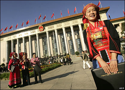 Delegates in National Dress in Tiananmen Square, Beijing.