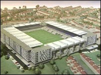 View of Memorial Stadium plans