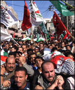 Pohřeb jedné z palestinských obětí