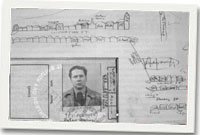 Map Dylan Jones o bentref Llareggub ynghyd a'i lun pasport