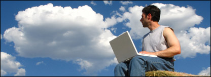 A man using a computer