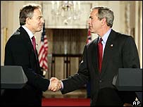 Tony Blair a George Bush
