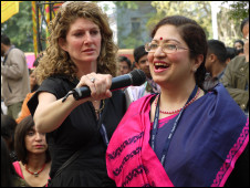 A member of the audience having their say