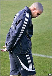 Ronaldo, em treino do Real Madri, no dia 23