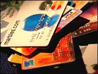 A pile of fake credit cards