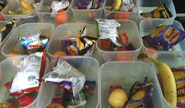 The lunch operation at sibling camp