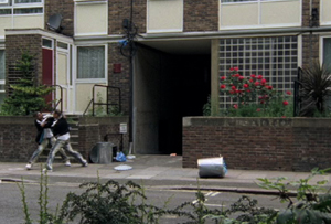 Scene from knife crime film
