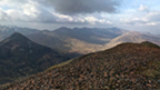View from the scree covered top of Sgurr Eilde Mor to the surrounding mountains.