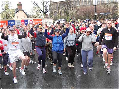 Sport Relief runners in Norwich.