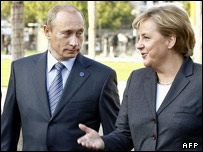 پوتین و مرکل صدراعظم آلمان