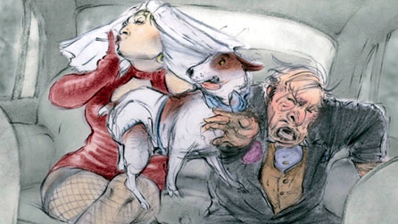 Detail from Joanna Quinn's Dreams and Desires - Family Ties.