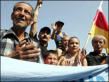 تظاهرات مردم اوستیای جنوبی در حمایت ازاستقلال- 22 اوت