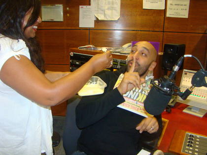 Sonal tries to apply the lotion