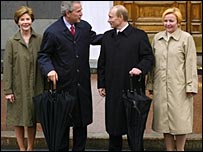 خانم و آقای پوتين و آقا و خانم بوش در مسکو 