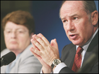 O diretor-gerente do FMI, Rodrigo de Rato, e a nº 2 do Fundo, Anne Krueger